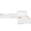 Lit plateforme simple en L blanc avec bureau intégré et lit gigogne - Construction en pin pour plusieurs utilisateurs et familles de bois solides