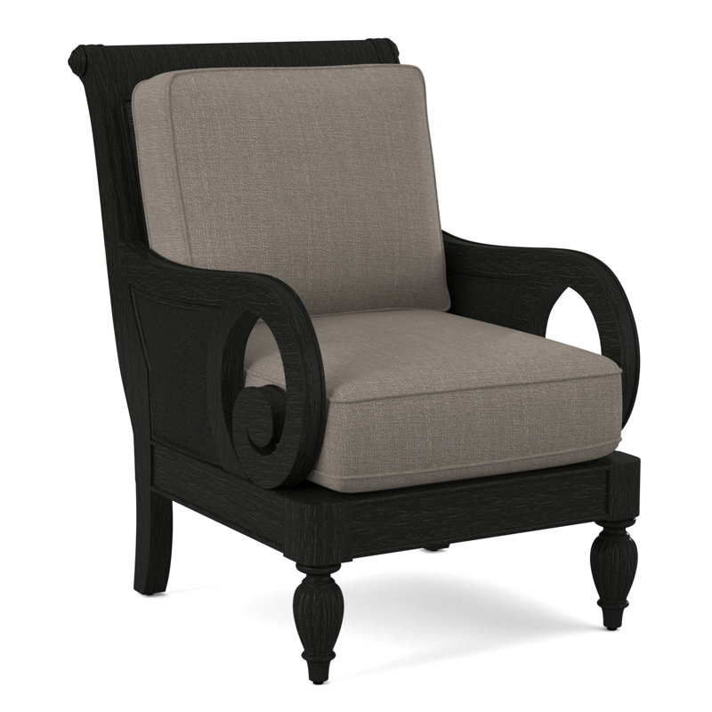 Grand View 71.12Cm Wide Armchair, Stone Crypton Performance; 0884-83, Antique Black Finish