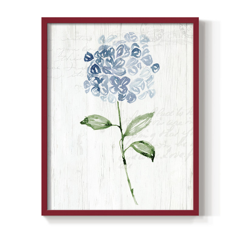 Garden Botanical II Framed Print - Solid Wood, 21" H x 17" W, Red