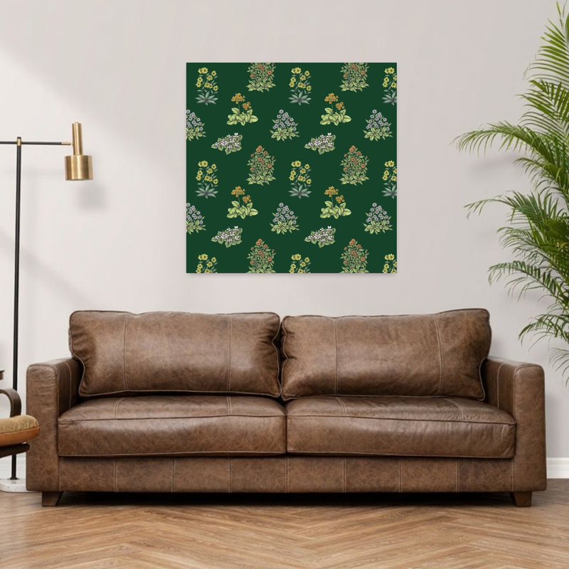 Art contemporain, art floral rétro, H 36 po x l 36 po