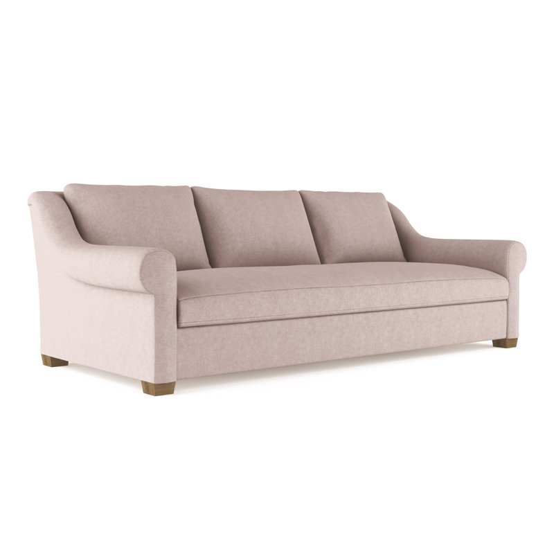 Thompson Rolled Slope-Arm Sofa, 32" H x 96" W x 41" D, Vintage Leather Graphite, Weathered