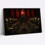 Squelettes gothiques assis à une longue table avec une toile rouge d'Halloween-1113644435