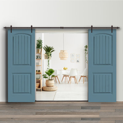 36'' x 80'' Hollow Paneled Painted without Installation Hardware Kit Barn Door