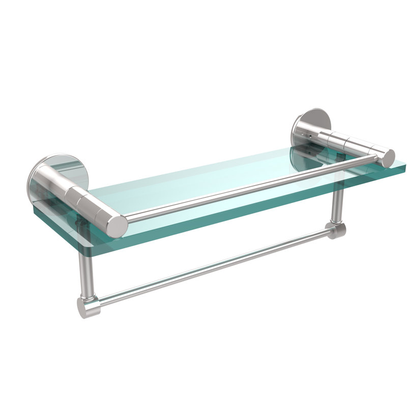 Ballenas Bracket Shelf with Towel Bar, Polished Chrome, 5'' H X 16'' W X 5.5'' D