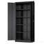 Armoire de rangement en métal 72 po, 4 tablettes, verrouillable - noir-129994481