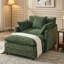 Fauteuil d'appoint surdimensionné en chenille avec repose-pieds-1219660615