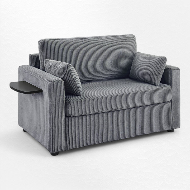 Canapé-lit avec ports USB, Gris