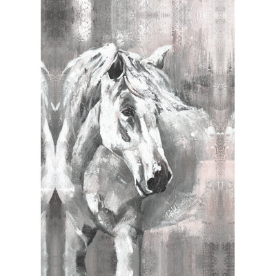 Neutral Blushy Horse - Painting Print