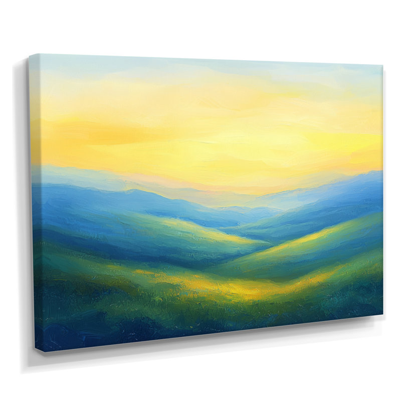 «Rolling Hills At Dawn IV», campagne, H 34 po x l 44 po, Toile tendue, Ne s’applique pas