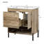 Meuble-lavabo moderne en bois de 30 po, armoire de salle de bain avec tiroir coulissant, armoire de rangement de salle de bain avec lavabo en céramique, meuble-lavabo simple avec portes et tablette ouverte