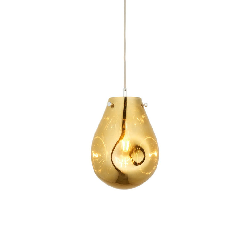 Alyca 1 - Light Chrome Teardrop Pendant, Gold
