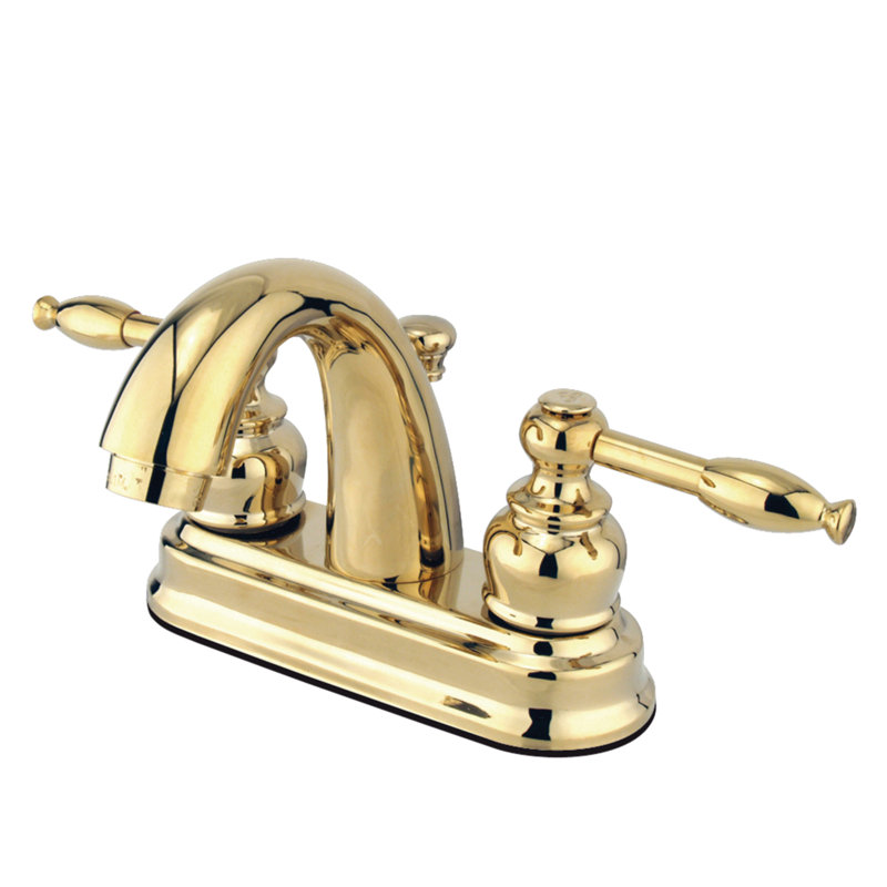 Denver Centerset Bathroom Faucet with Drain Assembly, Polished Brass