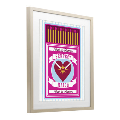 «Perfect Match Made In Heaven», reproduction sous verre encadrée, design par Lil 'Rue