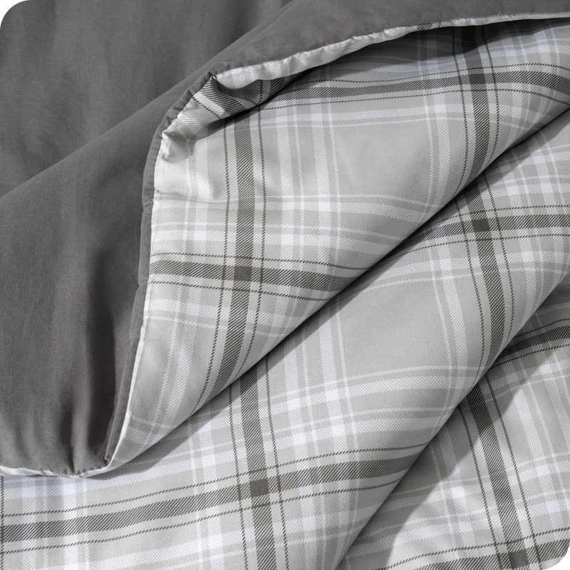 Ensemble d'édredon en duvet synthétique, Tartan écossais, Édredon pour très grand lit + 2 taies décorativ