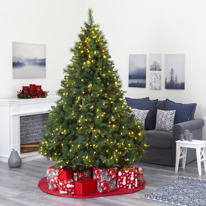 Lighted Artificial Christmas Tree, 7.5' H