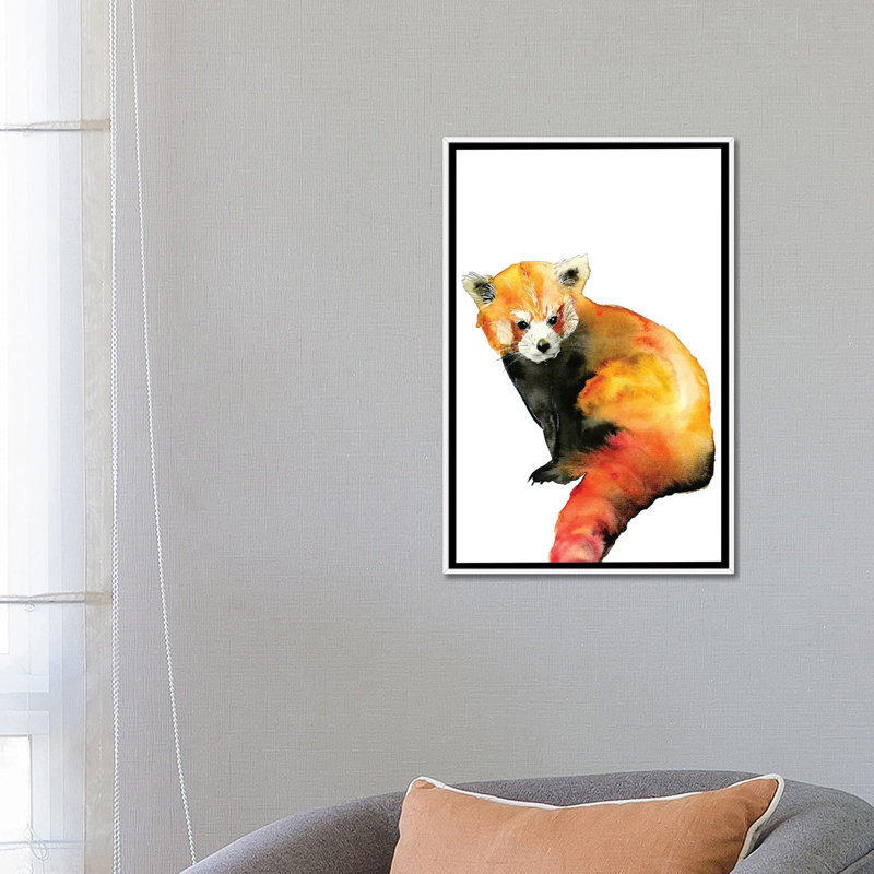 Art panda, Toile blanche encadrée, H 26 po x l 18 po x P 1,5 po