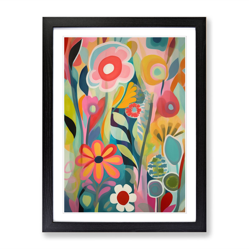 FRM-V0523-840X Flower Contemporary Vol.5 - Single Picture Frame Print, Black Framed, 34cm H x 25cm W x 2cm D