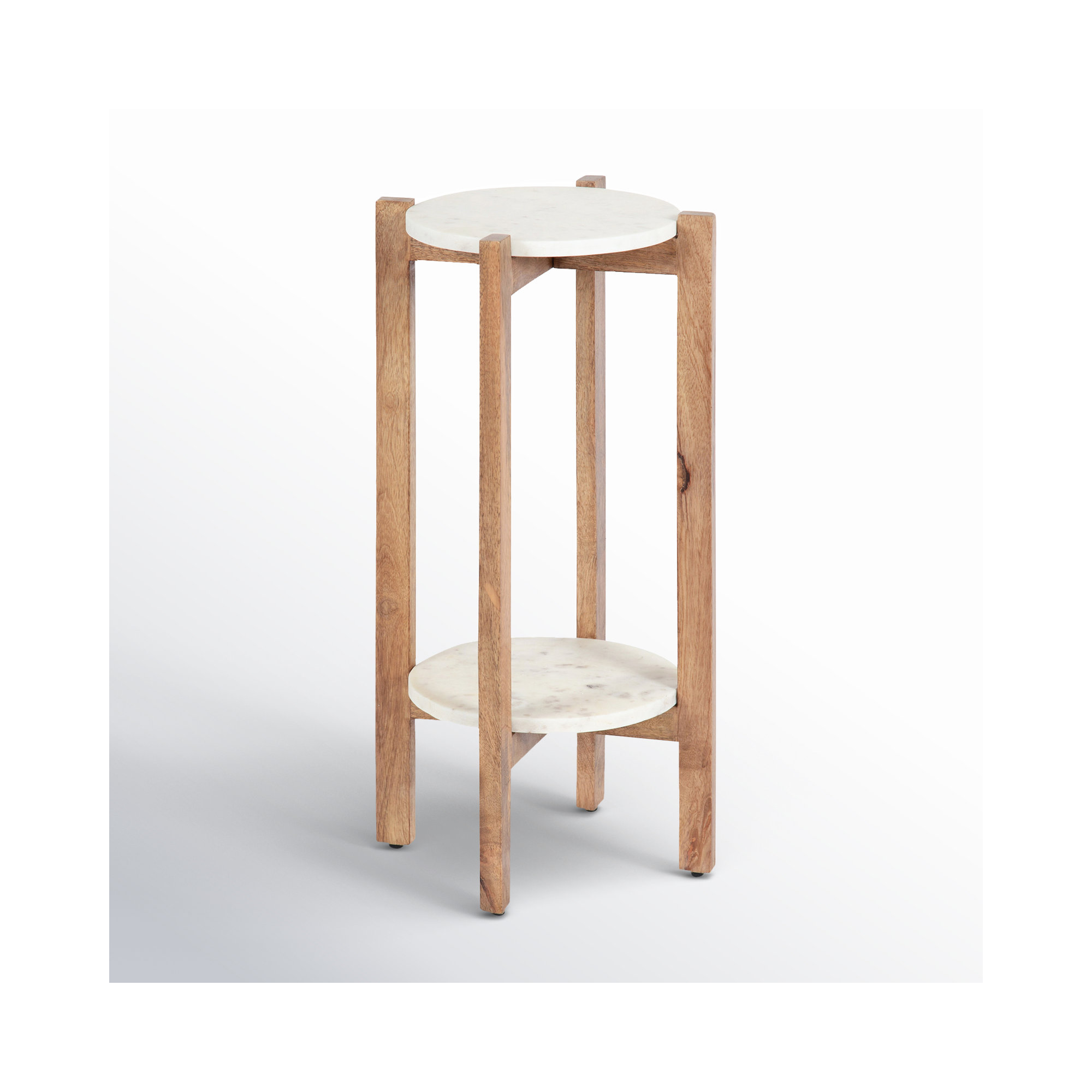 Oakdale Multi-Tiered Plant Stand, Natural/White, 25" H x 12" W x 12" D