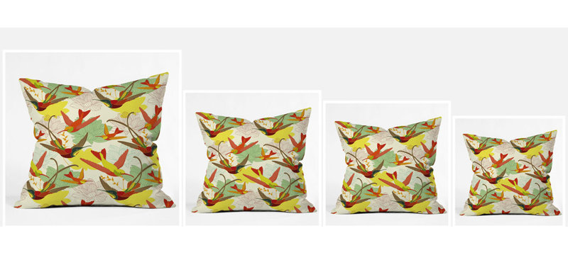 Polyester Throw Pillow, 16" x 16"