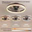 20" Brown Ceiling Fan With LED Light – Modern Flush Mount Fan Light For Bedroom, Living Room, And Home Décor With Crystal Ring Design