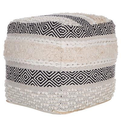 Zara 50cm Wide Square Geometric Pouffe Ottoman