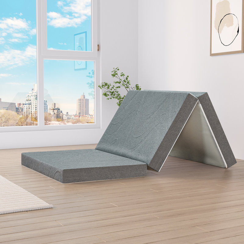 Matelas pliable en mousse à mémoire de forme 3 pouces, matelas de sol portatif pour la maison et le camping, rangement peu encombrant, double / grand