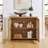 39.4" Mid Century Modern Rattan Sideboard Buffet Cabinet With 2 Outlet Holes, Coffee Bar Wine Bar Credenza, Retro Storage Cabinet For Entryway, Hallway, Living Room, Kitchen, Dining Room, Natural-1349465363