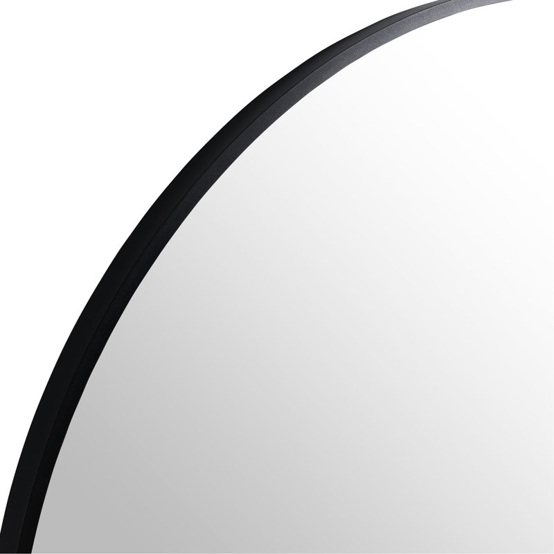 Miroir de salle de bain 32 x 32 dans un cadre en aluminium noir - fixation murale de qualité pour la chambre à coucher et le couloir, reflet transparent plusieurs occasions