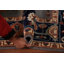 Tapis indien gris et bleu à motif géométrique Kazak 8 x 10