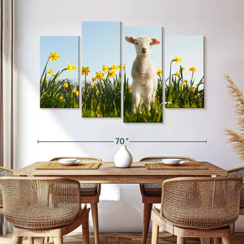 Brampt Springtime Lamb, 42" H x 68" W