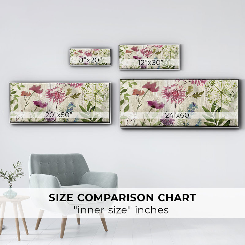 Meadow Flowers II - toile encadrée, H 12 po x l 30 po