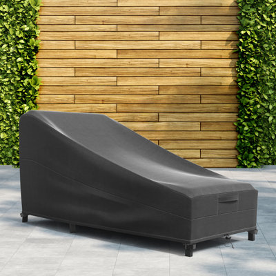 Premium Chaise Lounge Chair Cover - Breathable, Heavy-Duty Cover with Water-Resistant PVC liner, Adjustable Elastic Hem, Click-Close Straps, and Air V by Freeport Park