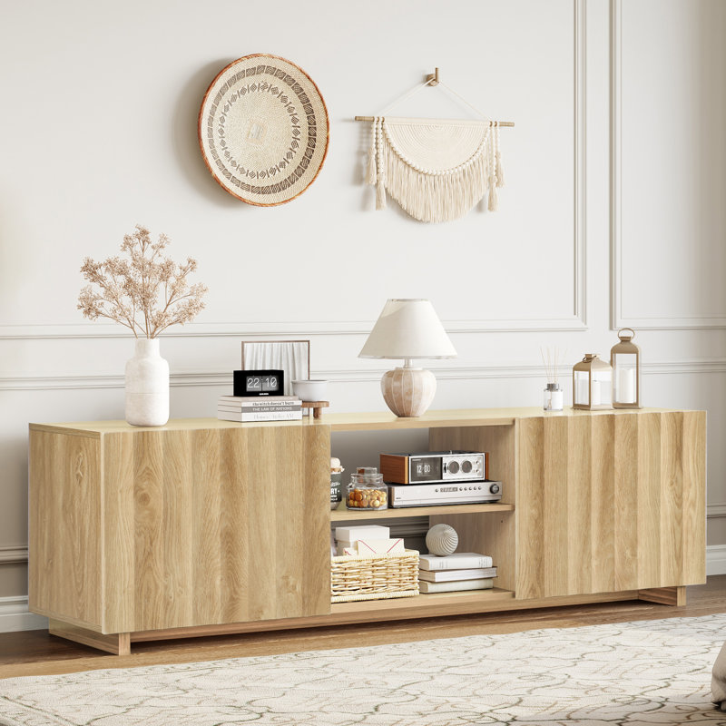 Meuble télé 60 po avec rangement, Jaune