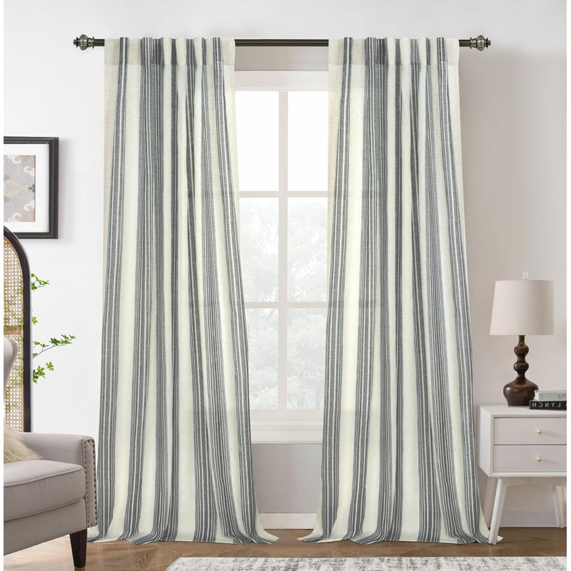 Rideaux semi-transparents avec passe-tringle Chris, L 52 po x L 84 po, Gris