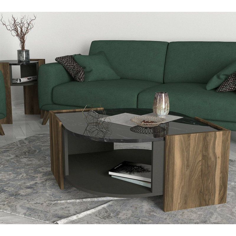 Cassy Abstract Coffee Table with Storage