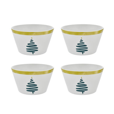 Christmas Tree Swirl Cereal Bowl Set