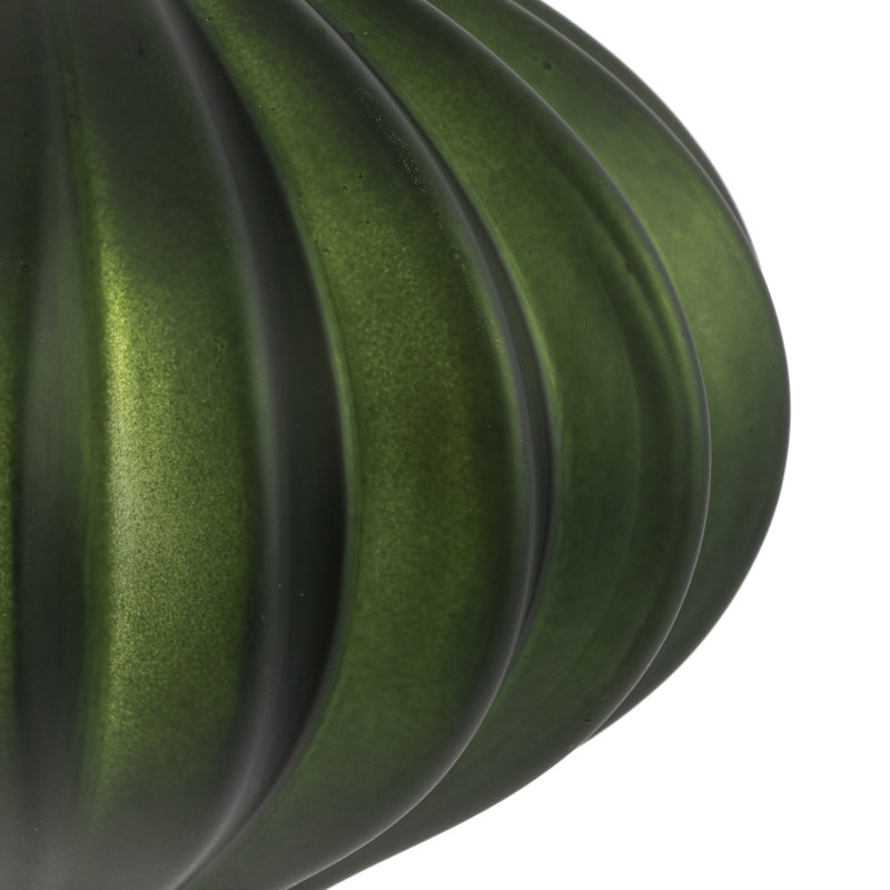 5.7" White Matte Onion Ornament UV, 3 Per Bag, Moss Green Matte