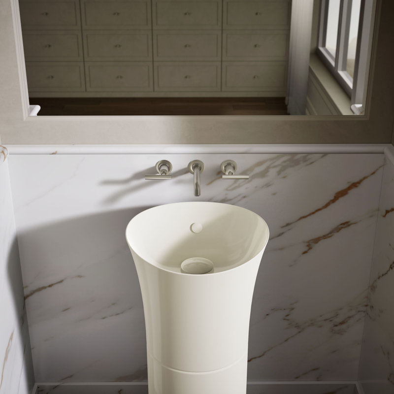Veil® Pedestal Lavatory, Biscuit