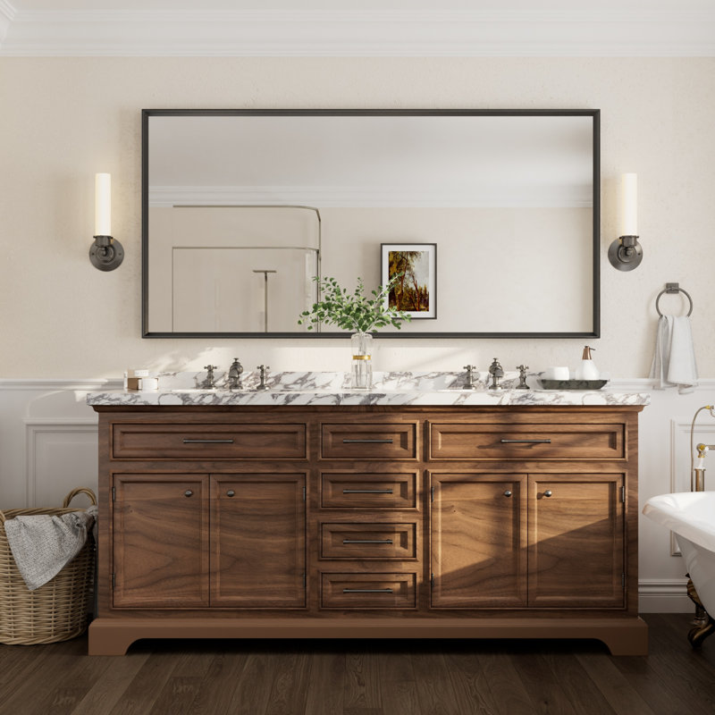 Miroir mural Amara, 72 po x 36 po, Matte Black