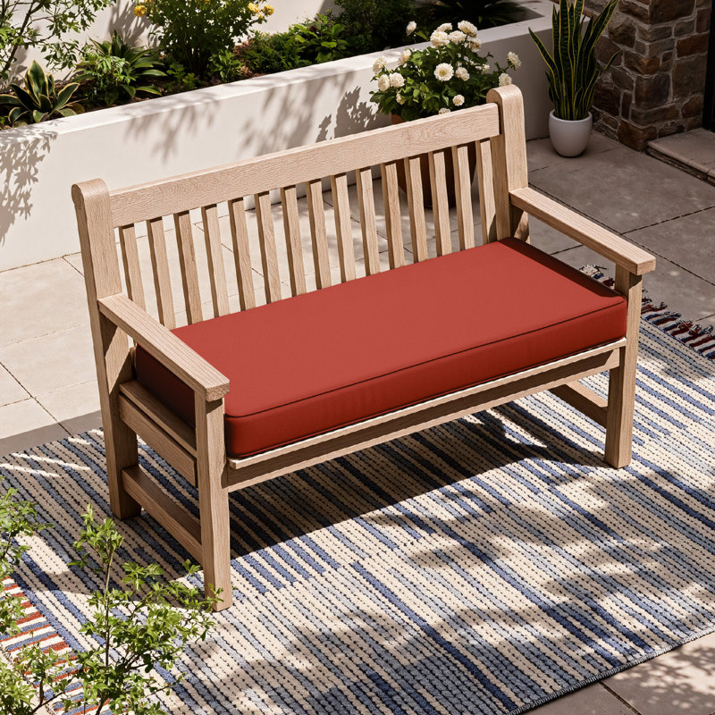 Outdoor 3.5'' Bench Cushion 36 X 18 Indoor And Outdoor Seat Cushions, 36" W x 18" D, Rust Red