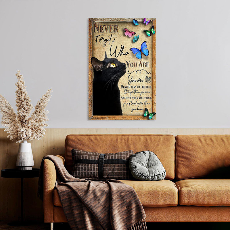 «Cat Never Forget Who You Are for Cat Lover», peinture sur toile tendue, H 14 po x l 11 po x P 1,25 po