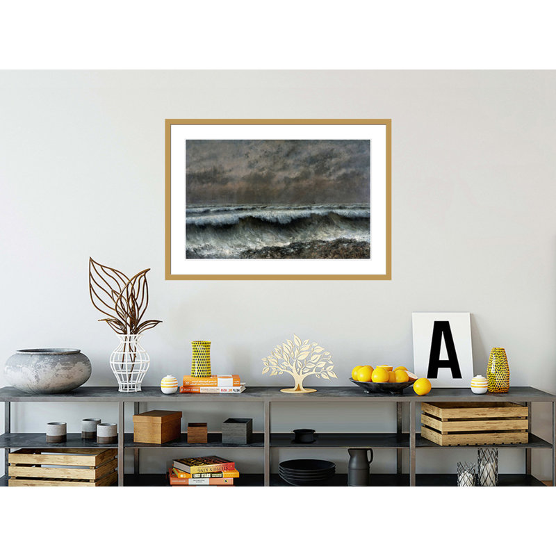 «The Wave» par Gustave Courbet, impression giclée sur cadre, H 29,46 po x l 41,5 po