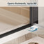 Porte de douche pivotante sans cadre pivotante en noir avec verre transparent-121696436