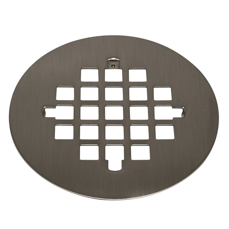 Universal 4-1/4 in. Snap-Tite Round Shower Strainer, Brushed Nickel