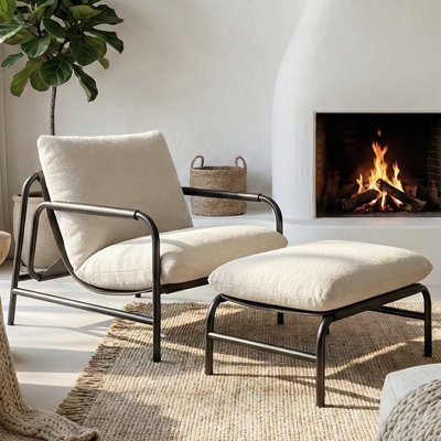 Acanva Lounge Accent Chair with Ottoman