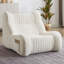 Canapé relax surdimensionné en chenille de 102 cm de large avec accoudoirs, pouf blanc