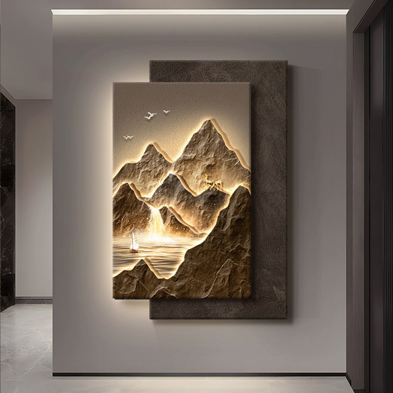 Peinture décorative de luxe en grès sans cadre 39,37 "3D, H 59,06 po x l 39,37 po x P 1,18 po