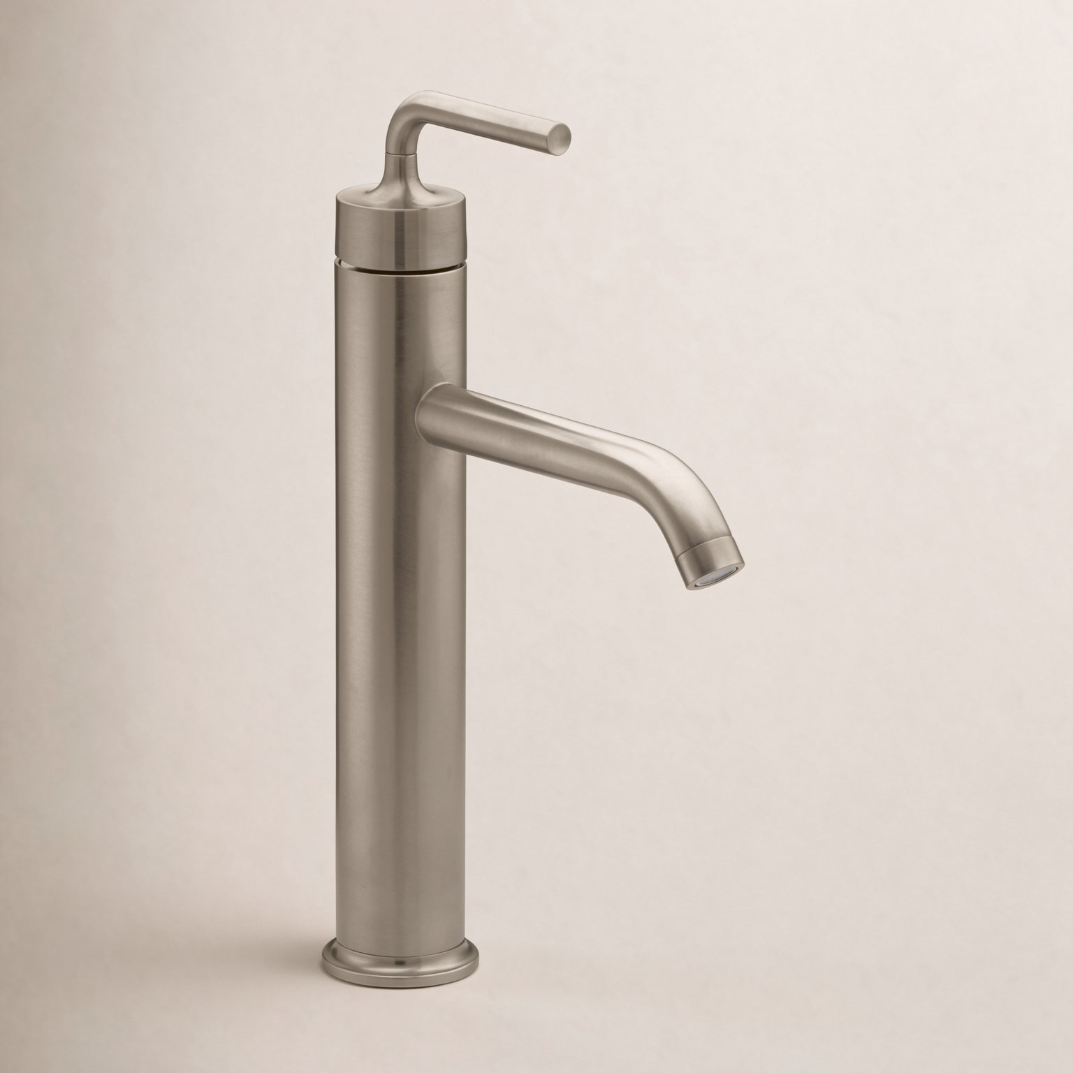 Purist Vessel Bathroom Faucet with Drain, Vibrant Brushed Bronze