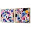 Mauve et rose Designer Dot and Waves II - Ensemble de 2 collages abstraits carrés-102163414-102163419