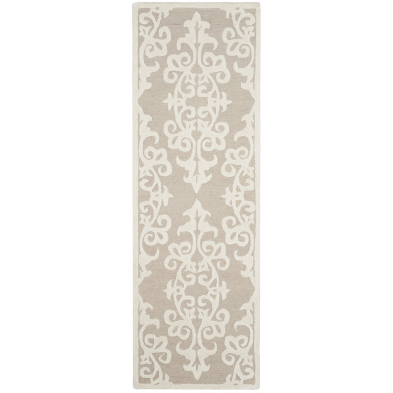 Wool Damask Indoor Rug, Runner 2'3" x 7'